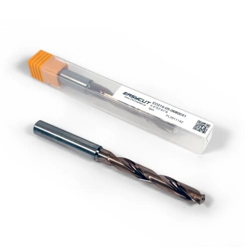 6.8mm Carbide Drill, 2 flutes, 5xD, Through Tool Coolant, 140°, 43mm LOC, Coated