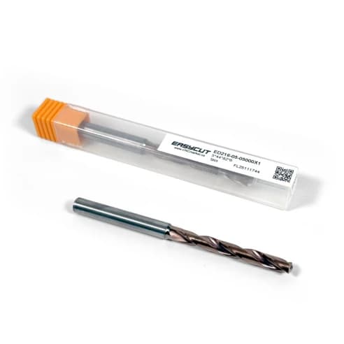 5mm Carbide Drill, 2 flutes, 5xD, Through Tool Coolant, 140°, 35mm LOC, Coated