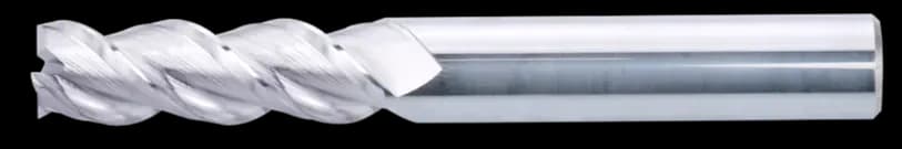 6 mm VHM Schaftfräser, 3 Schneiden, Flach, Standardlänge, Für N-Materialien, Unbeschichtet