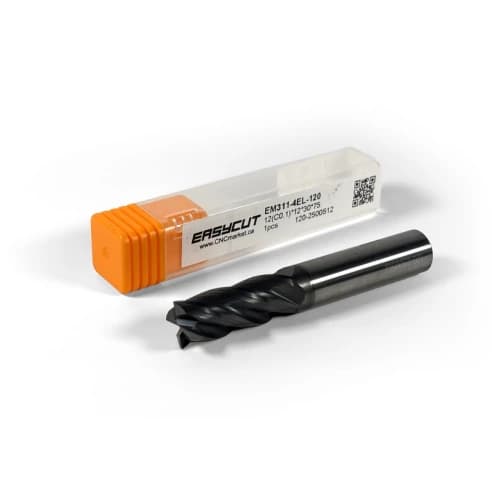 12 mm VHM Schaftfräser, 4 Schneiden, Fasenfräsen, Standardlänge, Für P, M, K Materialien, AlCrN beschichtet